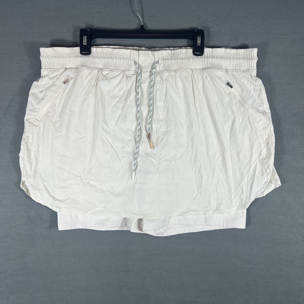 Athleta Women's White Activewear Skort Size 20 Plus Size Drawstring Pockets